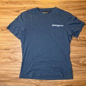 Barbour Tailored Fit Blue Pocket T-Shirt Size Medium